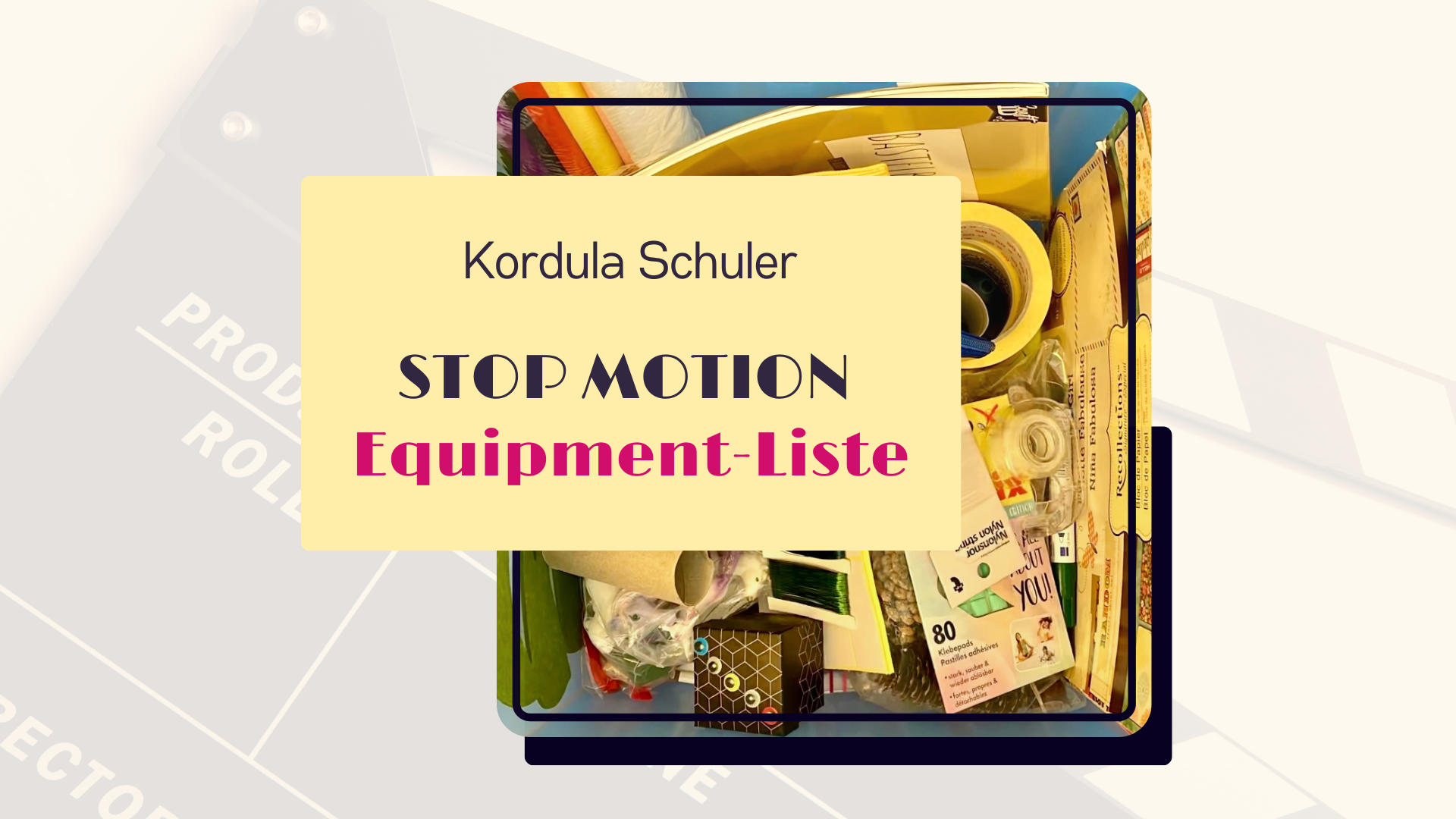 Stop Motion Workshop Equipment